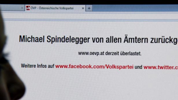 Die Homepage der ÖVP war am Dienstag zeitweilig völlig überlastet: Spindelegger überlässt Mitterlehner nicht nur virtuelle Baustellen.
