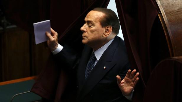 Silvio Berlusconi bei einer Abstimmung im Parlament.