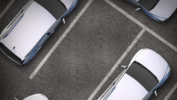 Free Parking Spot Between Other Cars. Top View. Urban Transportation Illustration.