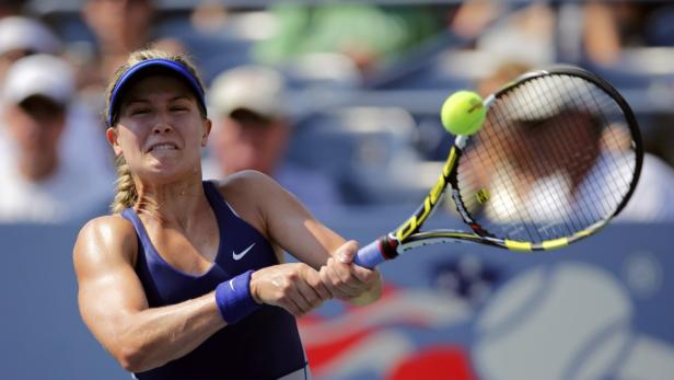Canada's Eugenie Bouchard hits a return to Olga Go