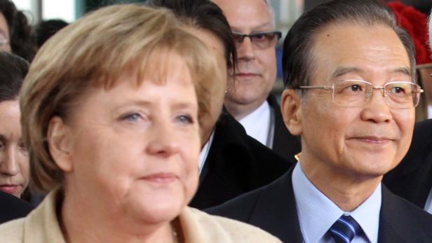 Angela Merkel und Wen Jiabao bei einem Treffen.