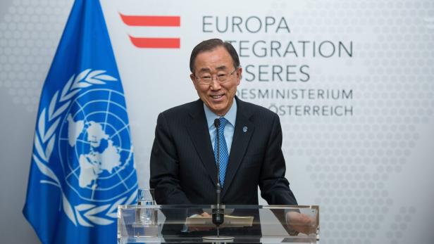 UNO-Generalsekretär Ban Ki-moon bei seinem Besuch in Wien
