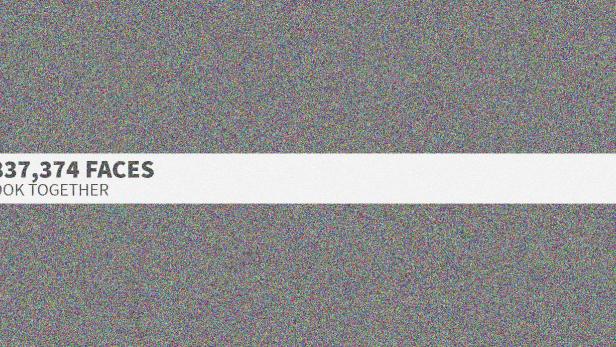 Eine Grafik zeigt die Zahl 1.278.837.374 „Gesichter von Facebook zusammen“.