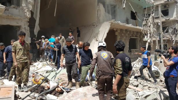Zerstörte Gebäude in Aleppo.