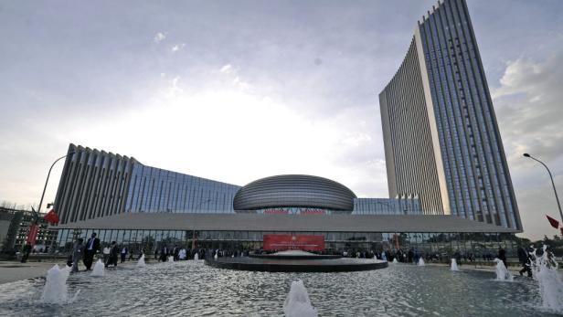 Das Konferenzzentrum der Afrikanischen Union in Addis Abeba, Äthiopien.