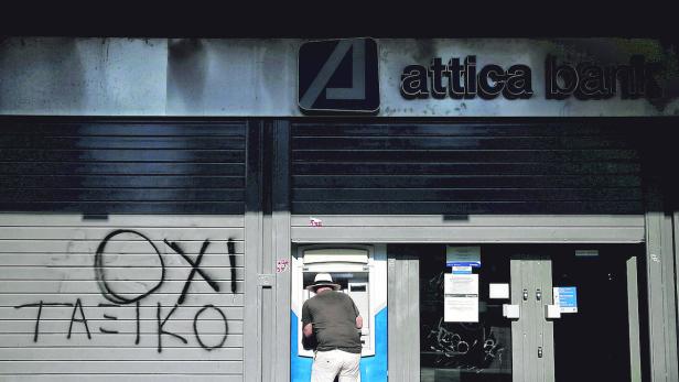 Mehr als 60 Euro pro Tag können Griechen derzeit nicht von Bankomaten abheben.
