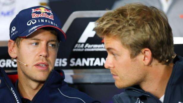 Streit zwischen Vettel (li.) und Rosberg.
