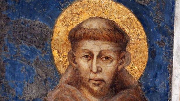 epa02675769 A close up view of a fresco of Saint Francis by Italian painter Cimabue at the Sacro Convento in Assisi, Perugia, Italy, 08 April 2011. St Francis Tomb will be reopen on 09 April after restoration. EPA/ALESSANDRO DI MEO