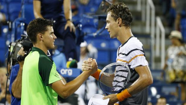 Tomas Berdych (re.) ließ Dominic Thiem keine Chance.