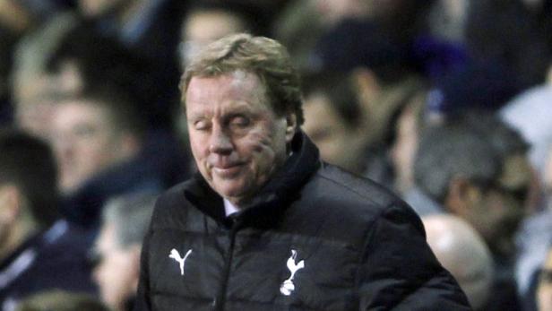 Harry Redknapp, der Trainer von Tottenham Hotspur, in einer schwarzen Jacke.