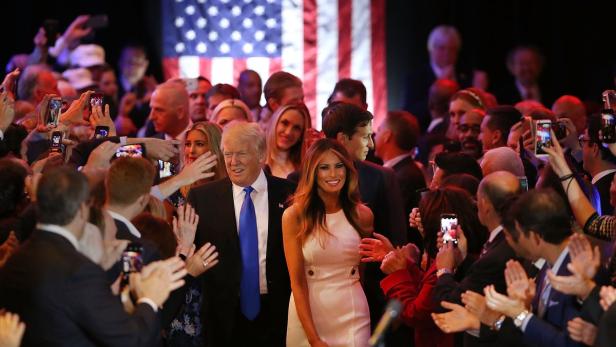 Donald Trump mit seiner Frau Melania Trump im Trump Tower in Manhattan