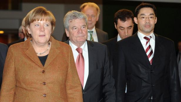Angela Merkel und Joachim Gauck bei einer Veranstaltung.
