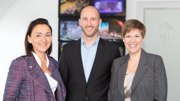 Aida de Martin, Stefan Hakel und Birgit Femböck bilden das &quot;neue Außendienst&quot;-Team von IP Österreich. (c: photo simonis wien)