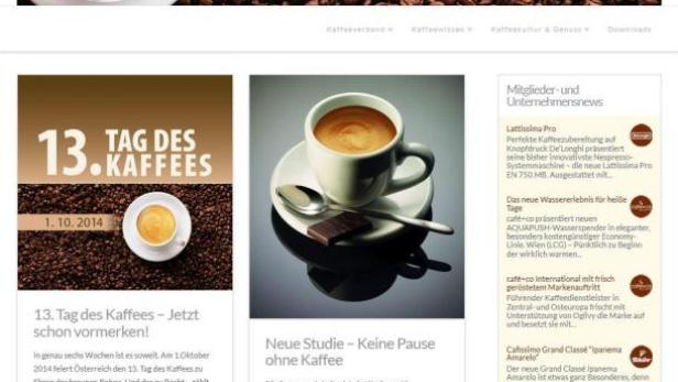Eine Webseite des Österreichischen Kaffee- und Teeverbands mit Informationen zum Thema Kaffee.