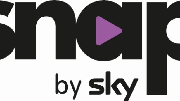Das Logo von Snap by Sky mit einem violetten Play-Button.