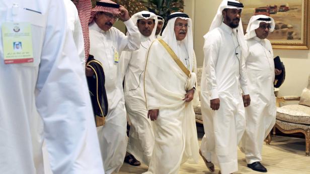 Saudi-Arabiens Öl-Minister und seine Delegation beim OPEC-Treffen.