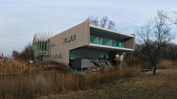 So soll die neue Biologische Station aussehen. Das zweigeschoßige Gebäude wird mit einer Holzfassade versehen, wodurch es sich besser in die Natur einfügen soll