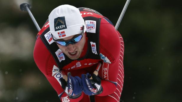 Petter Northug of Norway skis to win the World Cup cross-country skiing 4km free individual race in Oberhof, December 29, 2012. REUTERS/Thomas Peter (GERMANY - Tags: SPORT SKIING)