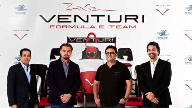 Promi-Aufputz: Leonardo DiCaprio (2 v. li.) und sein Venturi-Team.