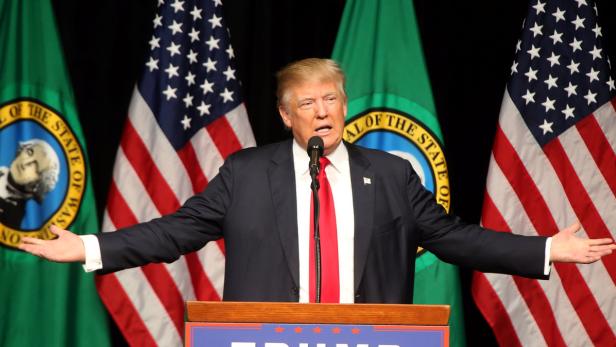 Donald Trump bei einer Wahlkampfveranstaltung am 7. Mai 2016.