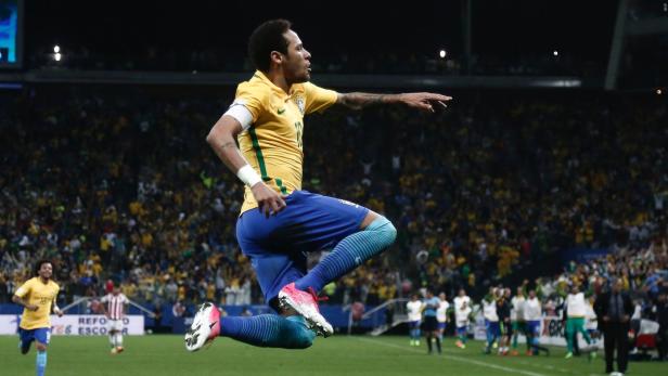 Brasiliens Kapitän Neymar traf erneut für die Selecao.
