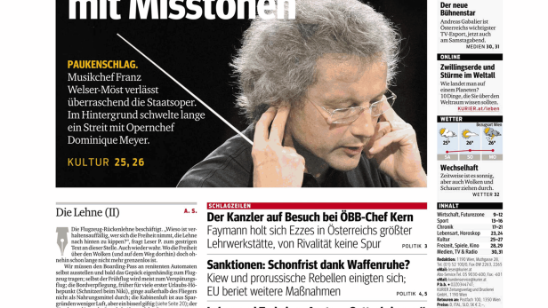 Schlagzeile vom 06.09.2014Staatsoper: Ein Abgang mit MisstönenKurier