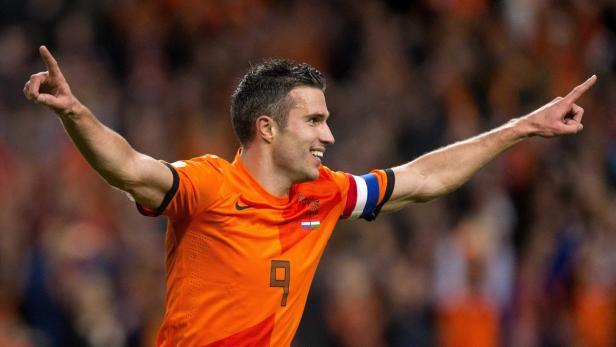 Robin van Persie traf beim 8:1 der Niederländer gegen Ungarn drei Mal.