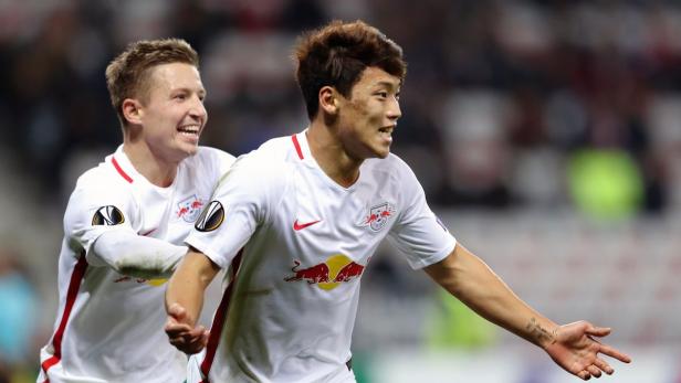 FBL-EUR-C3-NICE-SALZBURG Hwang-Festspiele: Ein Doppelpack führte Salzburg zum Sieg.