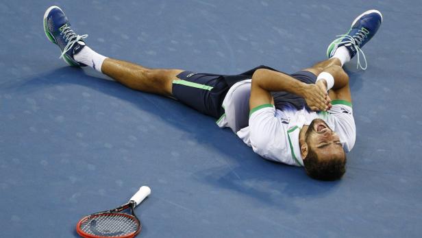 Da legst dich nieder: Der 25-jährige Marin Cilic sicherte sich in seinem ersten Grand-Slam-Finale gleich den Titel.