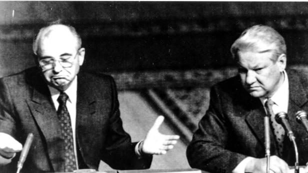 Perestroika 1991: Michail Gorbatschow und Nachfolger Boris Jelzin