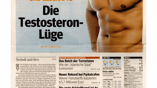 Schlagzeile vom 15.03.2015Die Testosteron-LügeKurier