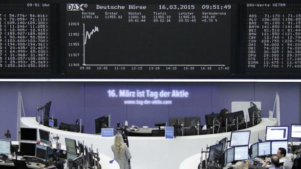 Blick in den Handelssaal der Frankfurter Wertpapierbörse am 16. März 2015.
