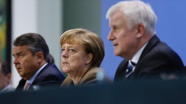 Sigmar Gabriel, Angela Merkel und Horst Seehofer