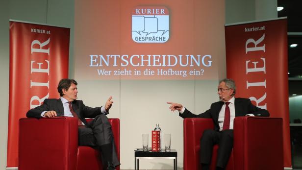 KURIER-Diskussion mit Van der Bellen und KURIER-Chef Brandstätter.