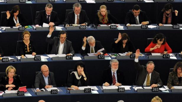 Abgeordnete zum Europa-Parlament in Straßburg.
