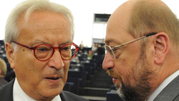 Auf einer Linie: Swoboda mit SP-Parlamentspräsident Schulz