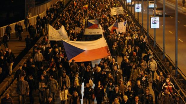 Protestmarsch tausender Tschechen
