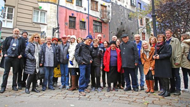 Gruppen-Foto der Juden, die in Wien unterwegs waren