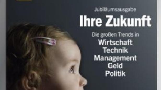 Das Cover der „Wirtschaftswoche“ Jubiläumsausgabe zum Thema „Ihre Zukunft“ mit einem Mädchen im Profil.