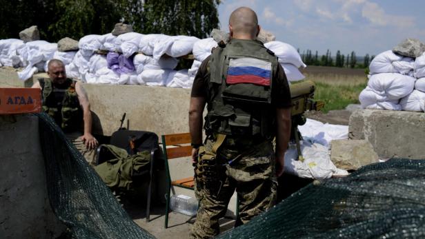 Ein Checkpoint der Separatisten – an einem solchen verschwanden auch vier OSZE-Mitarbeiter.