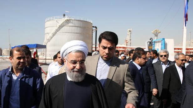 Irans Präsident Hassan Rohani bei der Eröffnung eines neuen Gasfeldes im Süden des Landes.