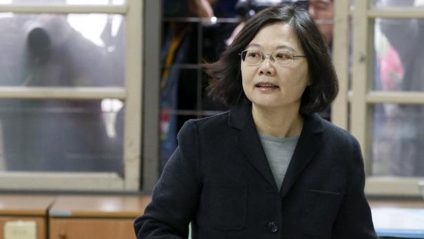 Taiwan's Democratic Progressive Party (DPP) Chairp Tsai Ing-wen fuhr einen klaren Wahlsieg ein