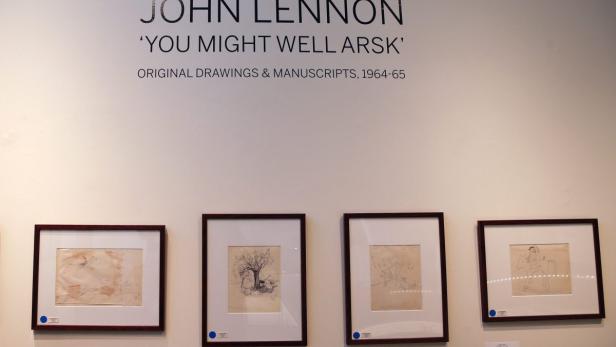 Eine Ausstellung mit Zeichnungen und Manuskripten von John Lennon aus den Jahren 1964-65.
