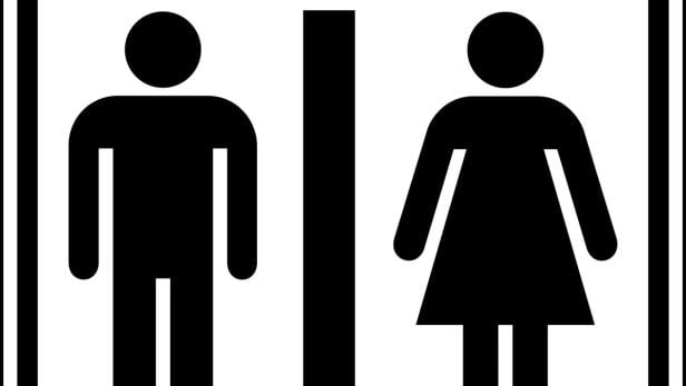 Piktogramme für Damen- und Herrentoilette.