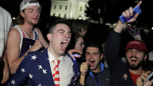 Feiernde Trump-Anhänger nach der gewonnenen Wahl