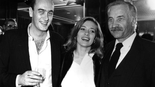 1987 Die Viennale im Wiener Hilton. Bild (v. l.n. r.): der deutsche Erfolgsproduzent Bernd Eichinger, die Schauspielerin Barbara Rudnik und Schauspieler Armin Müller-Stahl.