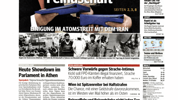Schlagzeile vom 15.07.2015Das Ende einer FeindschaftKurier