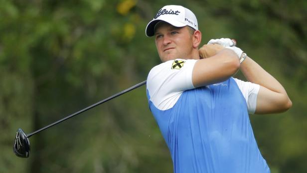 Bernd Wiesberger of Austria watches his drive off