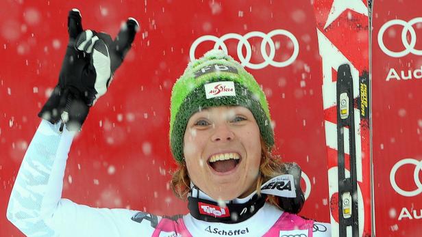 Strahlende Zweite: Nicole Schmidhofer überraschte und darf deshalb mit zur WM nach Schladming.