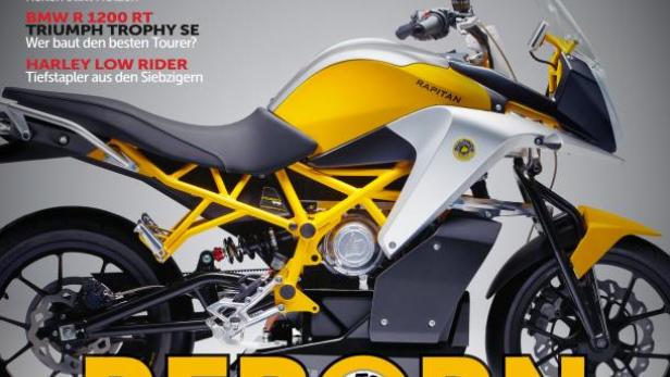 Das Cover des „Motorrad Magazin“ (Juni 2014) zeigt eine gelb-weisse Bultaco Rapitan.